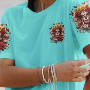 THE GOOD GIRL IN ME SUGAR SKULL ROSE ALL OVER 3