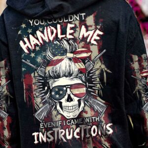 YOU COULDNT HANDLE ME AMERICAN SKULL MESSY BUN ALL 2