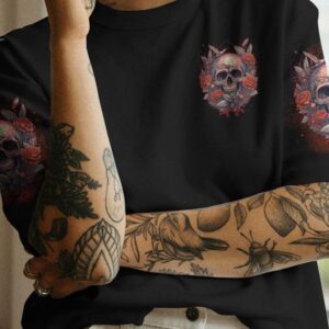 A MOUTH SHE CANT CONTROL SKULL ROSE ALL OVER 3