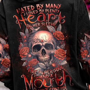 A MOUTH SHE CANT CONTROL SKULL ROSE ALL OVER