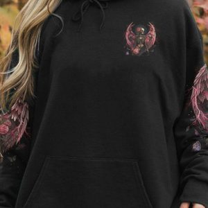 ALWAYS A STRONG WOMAN SKELETON WINGS ROSE ALL OVER 1 2