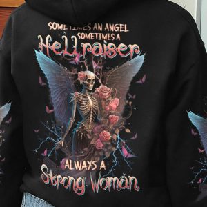 ALWAYS A STRONG WOMAN SKELETON WINGS ROSE ALL OVER 2 3