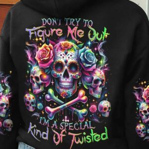 DONT TRY TO FIGURE ME OUT BONE SKULL ALL OVER