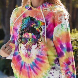 DONT TRY TO FIGURE ME OUT MESSY BUN ALL OVER PRINT HOODIE