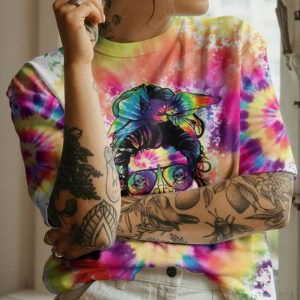 DONT TRY TO FIGURE ME OUT MESSY BUN ALL OVER PRINT T SHIRT 1