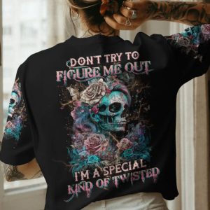 DONT TRY TO FIGURE ME OUT SKULL GIRL T SHIRT 1