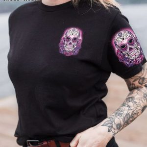 DONT TRY TO FIGURE ME OUT SUGAR SKULL ROSE ALL OVER PRINT T SHIRT 1