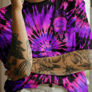 FRESH OUT OF F SKULL PURPLE TIE DYE ALL OVER 3
