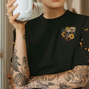 FRESH OUT OF F SUNFLOWER SUGAR SKULL ALL OVER PRINT T SHIRT 1