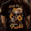 FRESH OUT OF F SUNFLOWER SUGAR SKULL ALL OVER PRINT T SHIRT