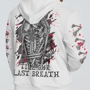 FROM OUR FIRST KISS SKELETON COUPLE ALL OVER PRINT HOODIE