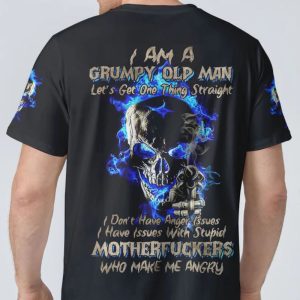 I AM A GRUMPY OLD MAN FIRE SKULL G ALL OVER PRINT T SHIRT