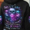 I AM A SWEET GIRL PURPLE FLOWER SKULL ALL OVER