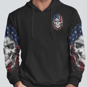 I AM AN AMERICAN SKULL ALL OVER PRINT HOODIE