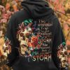 I AM THE STORM SKULL FLORAL ALL OVER PRINT HOODIE