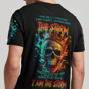 I AM THE STORM SKULL OLD MAN KING ALL OVER PRINT T SHIRT