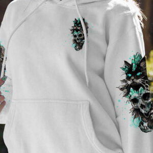 I AM WHO I AM SKULL BLACK CAT ALL OVER 1