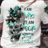 I AM WHO I AM SKULL BLACK CAT ALL OVER 2