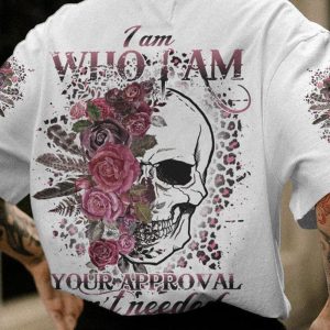 I AM WHO I AM SKULL FLOWER LEOPARD ALL OVER 2