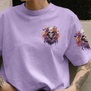 I AM WHO I AM SKULL LADY ALL OVER PRINT T SHIRT 1