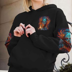 I AM WHO I AM SUGAR SKULL ALL OVER PRINT HOODIE 1