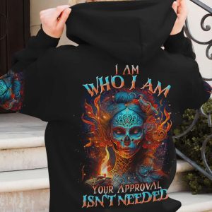 I AM WHO I AM SUGAR SKULL ALL OVER PRINT HOODIE