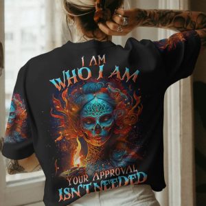 I AM WHO I AM SUGAR SKULL ALL OVER PRINT T SHIRT 1