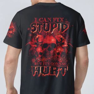 I CAN FIX STUPID EVIL SKULL ALL OVER PRINT T SHIRT