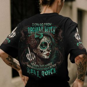 I CAN GO FROM REGULAR B SUGAR SKULL ALL OVER PRINT T SHIRT 1