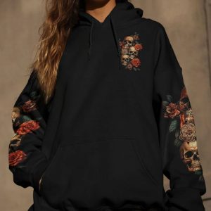 I HAVE 3 SIDES SKULLS ROSE ALL OVER PRINT HOODIE