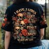 I HAVE 3 SIDES SKULLS ROSE ALL OVER PRINT T SHIRT