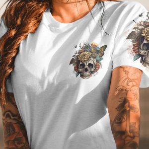 I HAVE THREE SIDES VINTAGE FLOWER SKULL ALL OVER 1