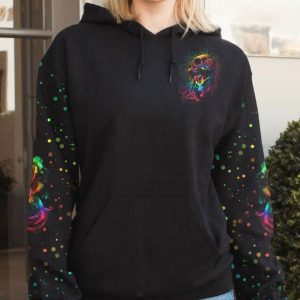 I HOLD A BEAST AN ANGEL SKULL GIRL TIE DYE ALL OVER PRINT HOODIE