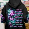 I TRY TO AVOID DRAMA DAISY SKULL ALL OVER PRINT HOODIE 1