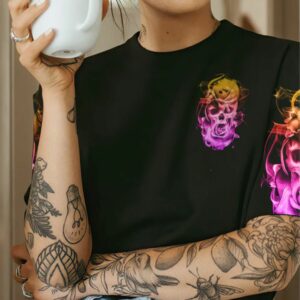 I WANT A B BARN ROSE SKULL ALL OVER PRINT T SHIRT 1