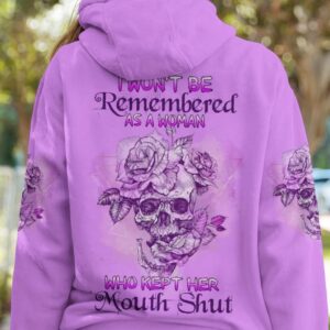 I WONT BE REMEMBERED ROSE SKULL ALL OVER PRINT HOODIE