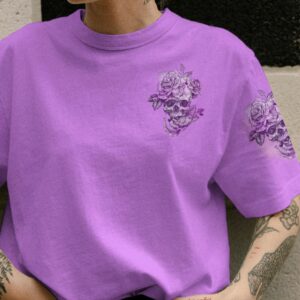 I WONT BE REMEMBERED ROSE SKULL ALL OVER PRINT T SHIRT