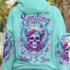 IF IM TOO QUIET AND SMILING SKULL ROSE WINGS ALL OVER PRINT HOODIE