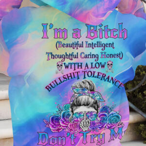 IM A B DONT TRY ME MESSY BUN HOLOGRAM ALL OVER 3