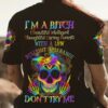 IM A B DONT TRY ME SKULL MANDALA ALL OVER PRINT T SHIRT 1