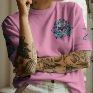 IM A B DONT TRY ME TATTOOED FLOWER SKULL ALL OVER PRINT T SHIRT 1