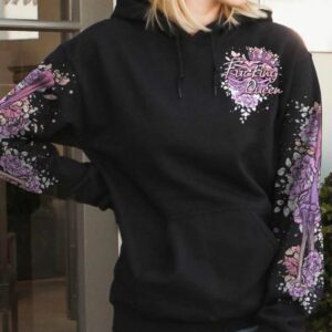 IM A FKING QUEEN FLORAL SKELETON ALL OVER PRINT HOODIE 1