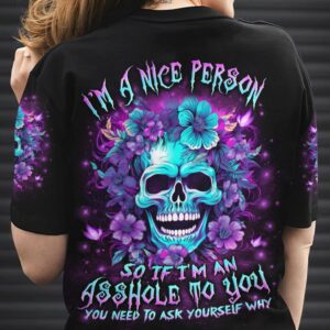 IM A NICE PERSON SKULL ALL OVER PRINT T SHIRT 1