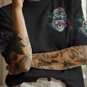 IM A WOMAN TIE DYE SKULL ALL OVER 3