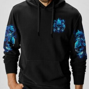 IM NEVER ALONE MADLY SKULL ALL OVER PRINT HOODIE 1