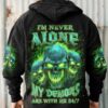 IM NEVER ALONE SKULL DEMON ALL OVER PRINT HOODIE