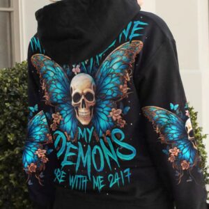 IM NEVER ALONE SKULL DEMON ALL OVER PRINT HOODIE 4
