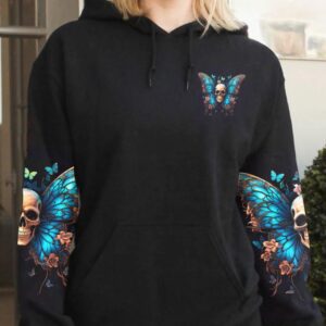 IM NEVER ALONE SKULL DEMON ALL OVER PRINT HOODIE 5