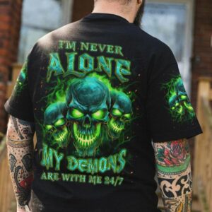 IM NEVER ALONE SKULL DEMON ALL OVER PRINT T SHIRT 1
