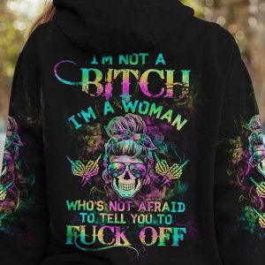 IM NOT A B IM A WOMAN TIE DYE SKULL ALL OVER